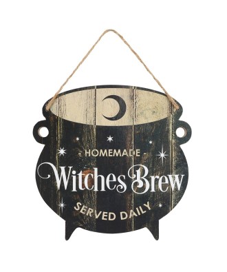 Witches Brew Cauldron Mdf Hanging Sign