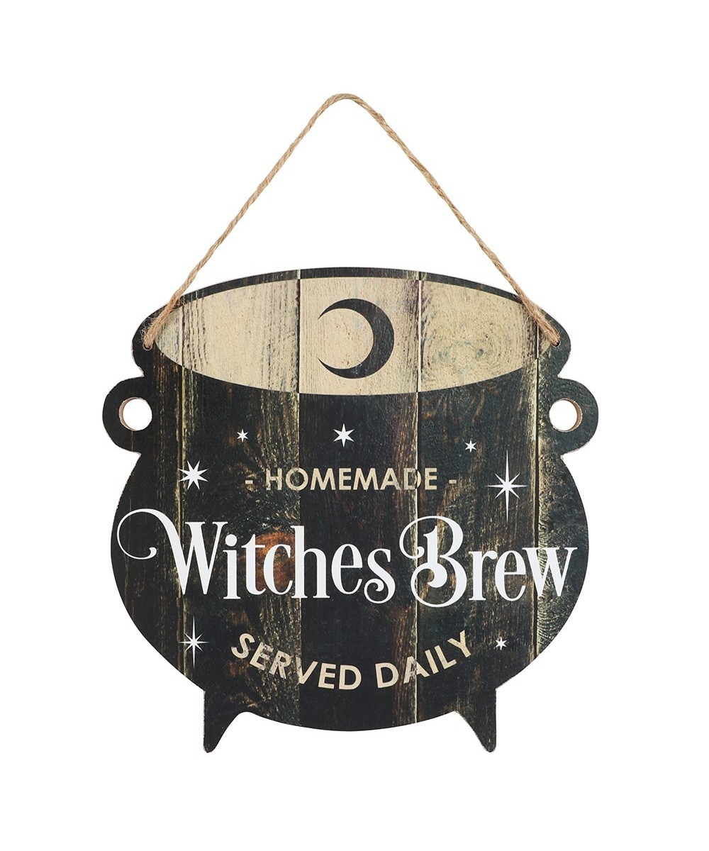 Witches Brew Cauldron Mdf Hanging Sign