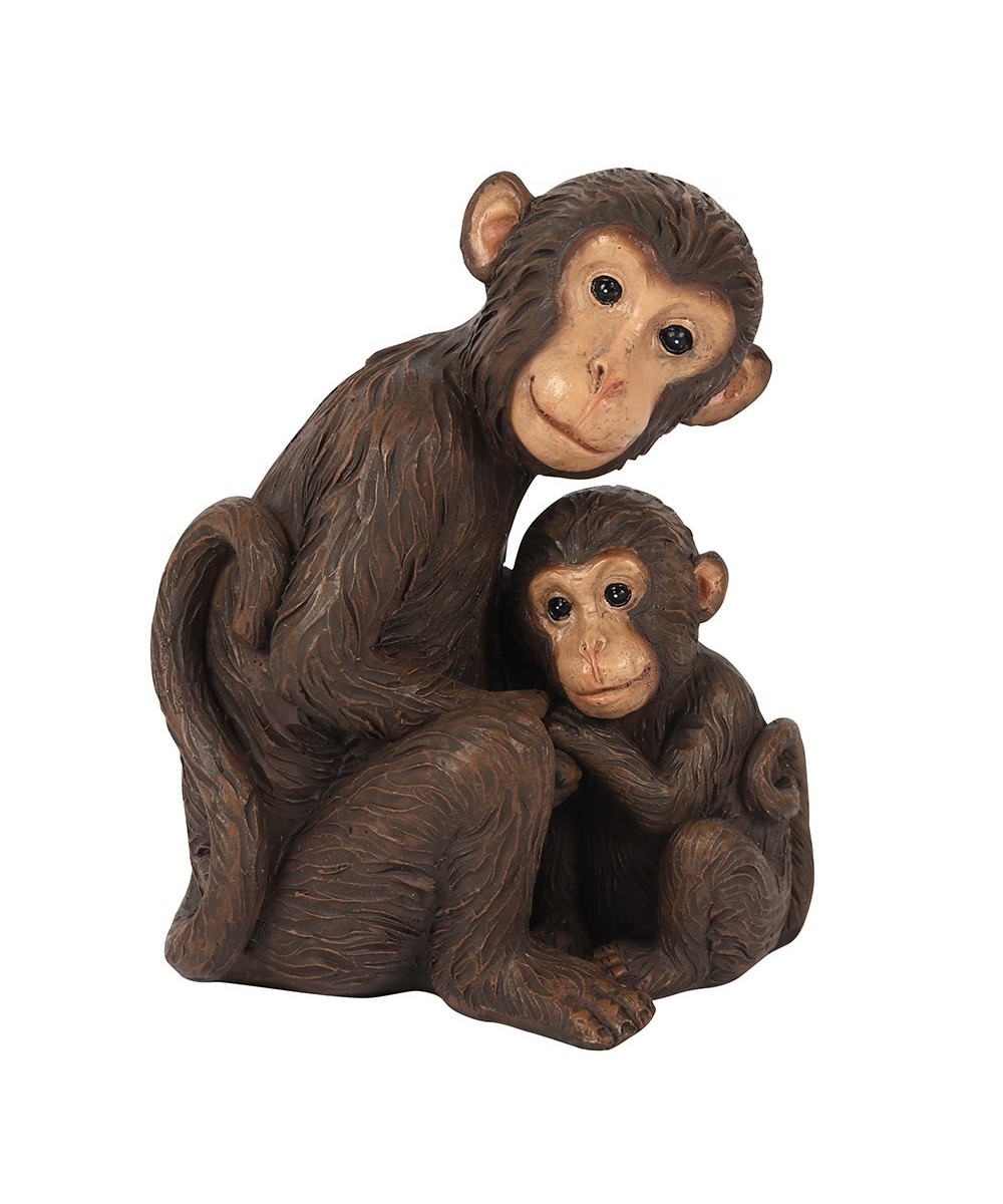 Monkey Mother And Baby Figurine