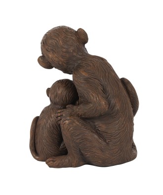 Monkey Mother And Baby Figurine
