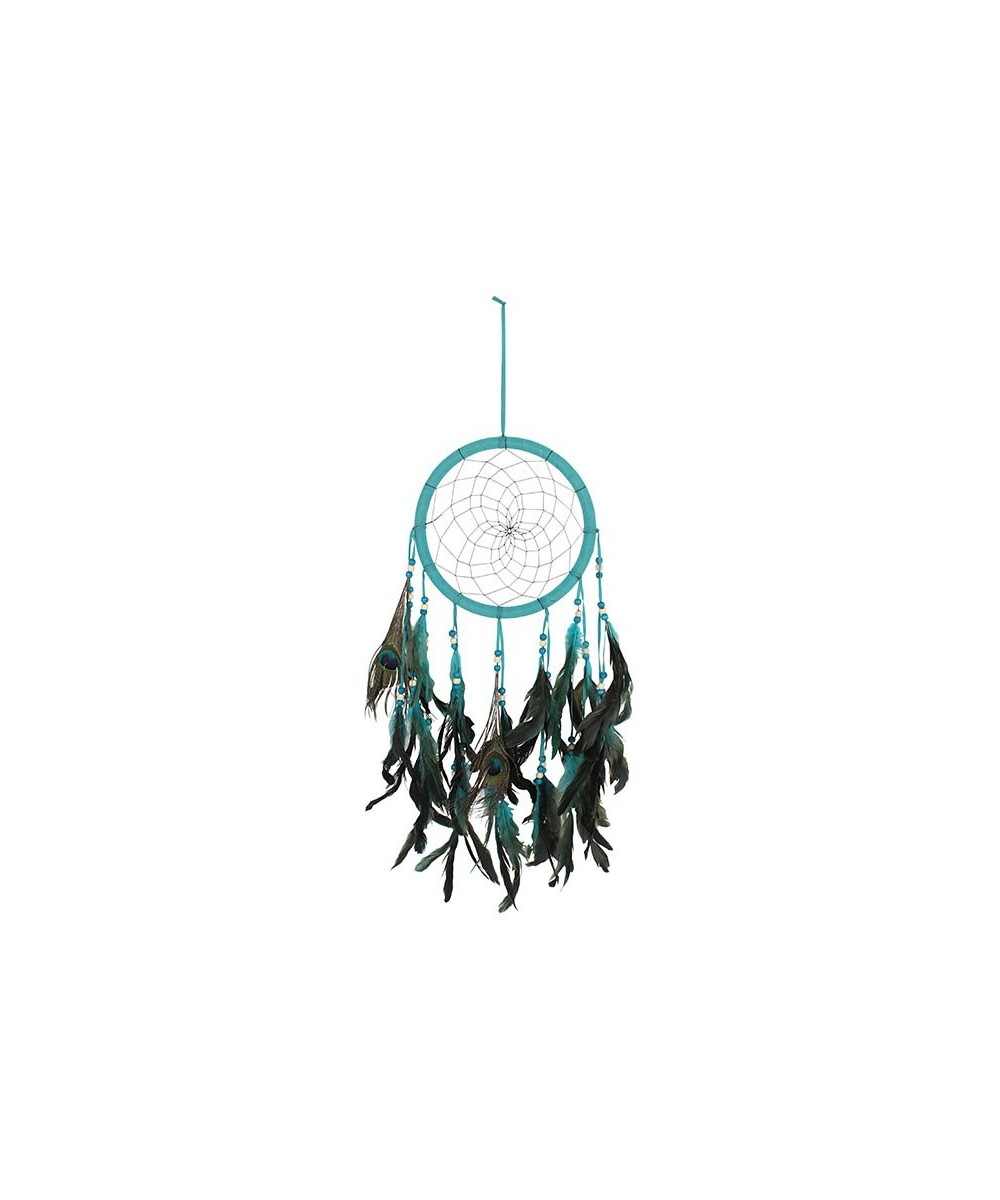 Turquoise Peacock Feather Dreamcatcher