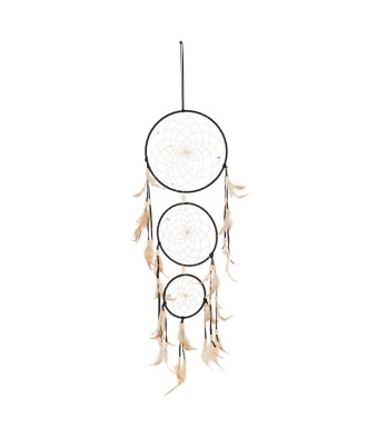 Black Triple Dreamcatcher With Feathers