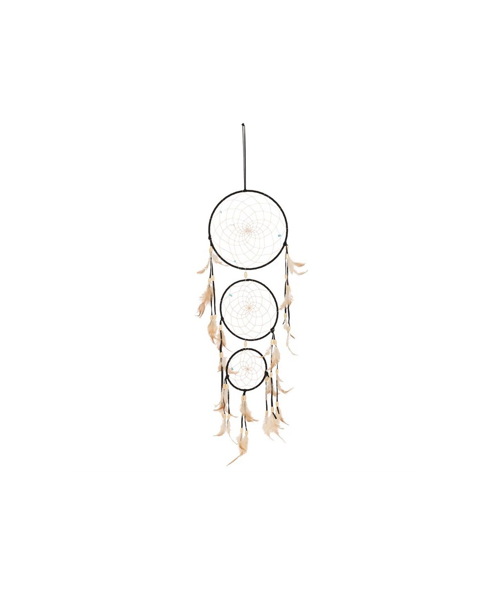 Black Triple Dreamcatcher With Feathers