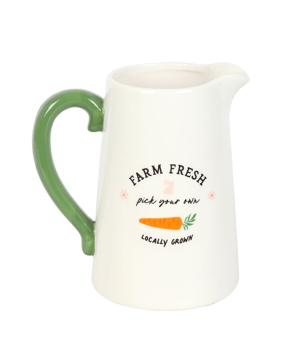 Farm Fresh Carrot Patch Ceramic Flower Jug