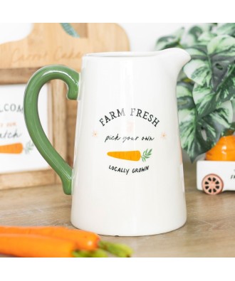 Farm Fresh Carrot Patch Ceramic Flower Jug