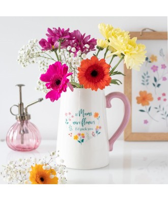 Mums Were Flowers Ceramic Flower Jug
