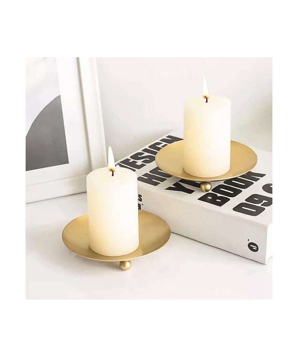 Black Iron Round Candle Tray Pedestal Candle Stand