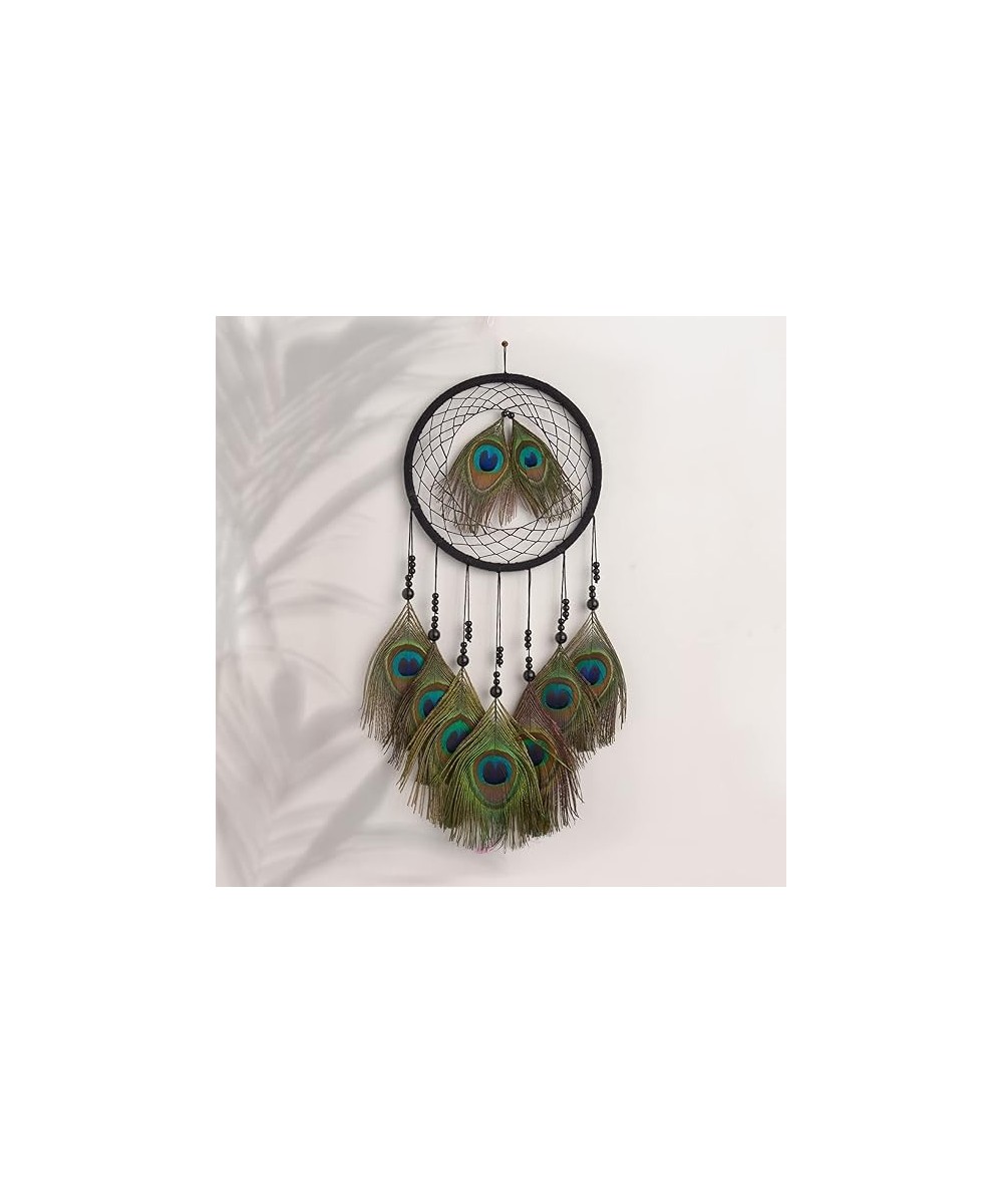 Wooden Peacock Feather Dream Catcher
