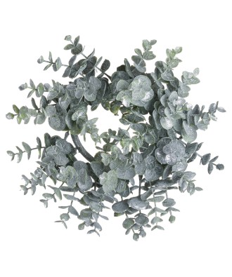 Medium Frosted Eucalyptus Candle Wreath