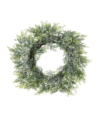 Frosted Pine Wreath With Pinecones