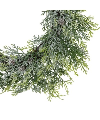Frosted Pine Wreath With Pinecones