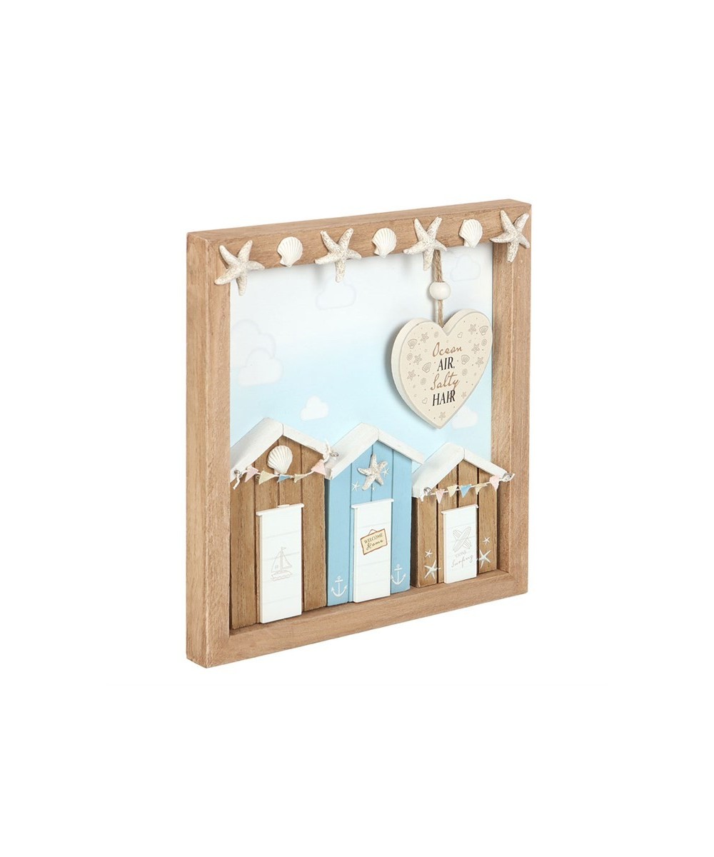 Ocean Air Salty Hair 3D Shell Beach Hut MDF Plaque