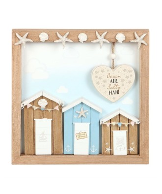 Ocean Air Salty Hair 3D Shell Beach Hut MDF Plaque
