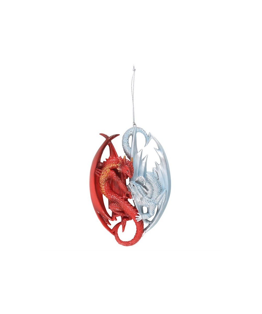 Fire And Ice Dragon Hanging Ornament By Anne Stokes