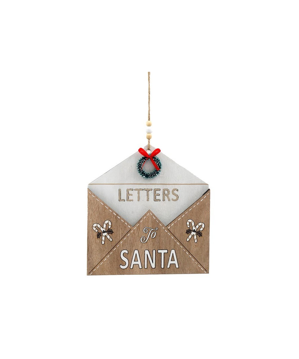 Hanging Wooden Letter To Santa Ornament 19cm