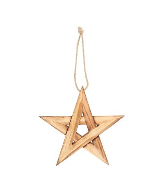 Hanging Wooden Pentagram Decoration