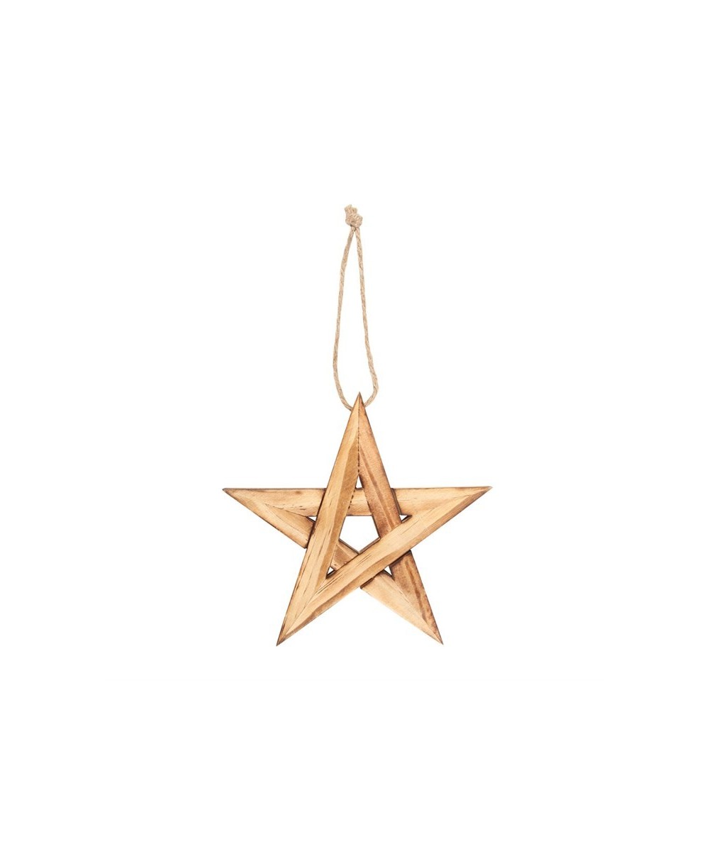 Hanging Wooden Pentagram Decoration