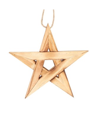 Hanging Wooden Pentagram Decoration
