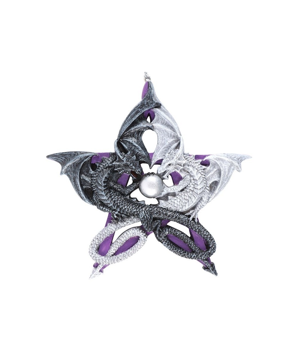 Pentagram Dragon Hanging Ornament By Anne Stokes