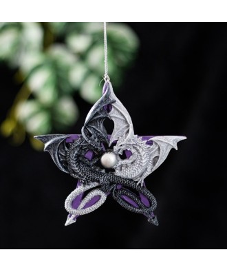 Pentagram Dragon Hanging Ornament By Anne Stokes