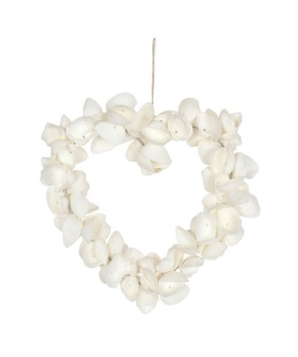 Clamshell Hanging Heart Decoration 6 Inch