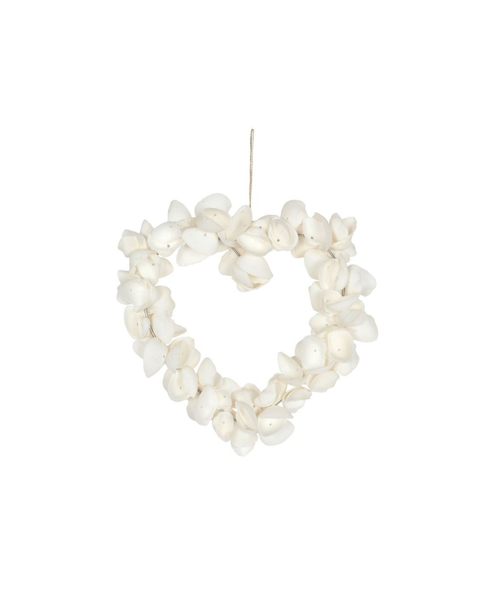 Clamshell Hanging Heart Decoration 6 Inch