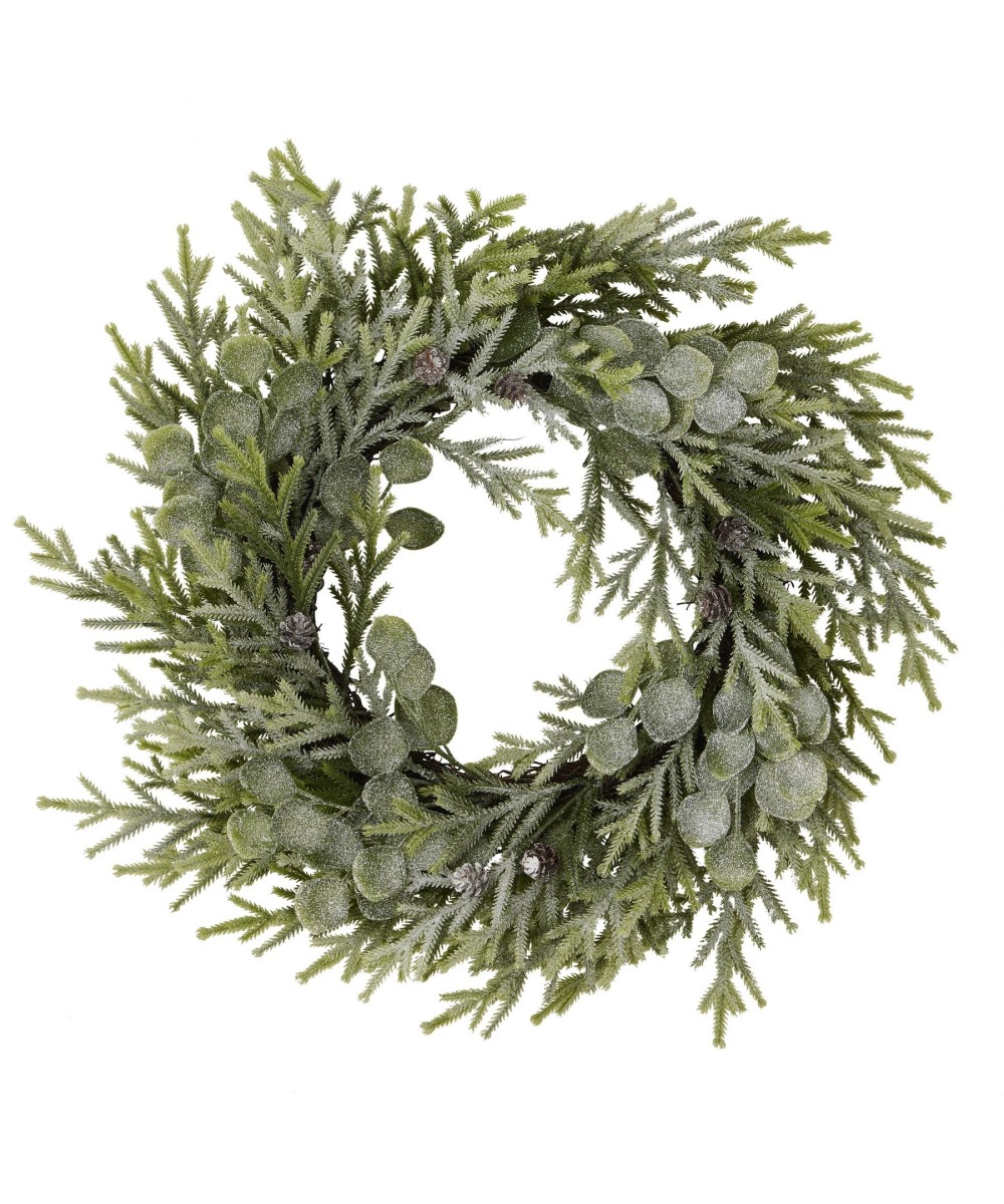 Frosted Pine And Eucalyptus Wreath