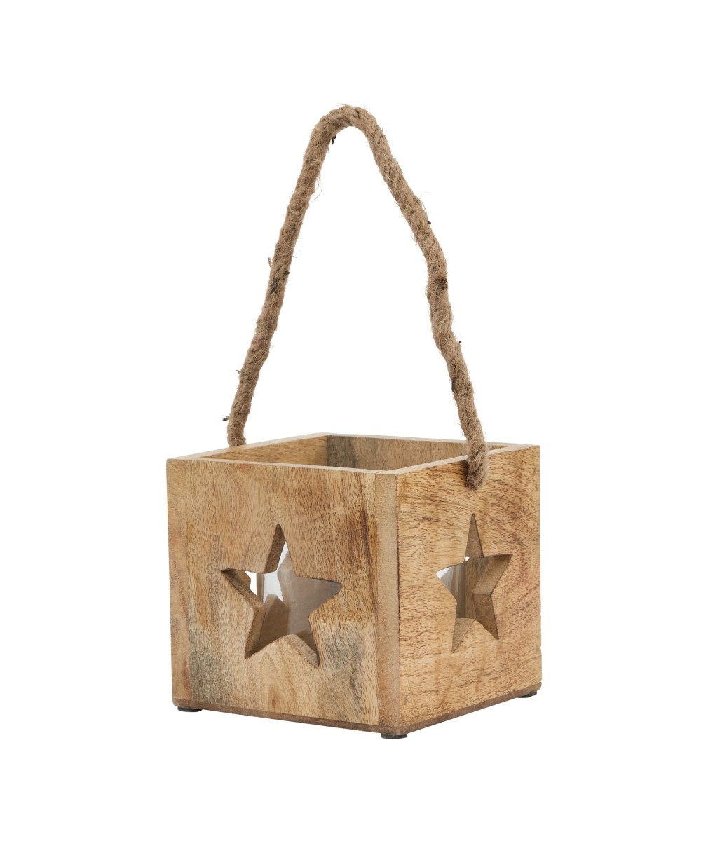 Natural Wooden Star Tealight Candle Holder