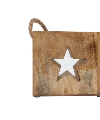 Natural Wooden Star Tealight Candle Holder