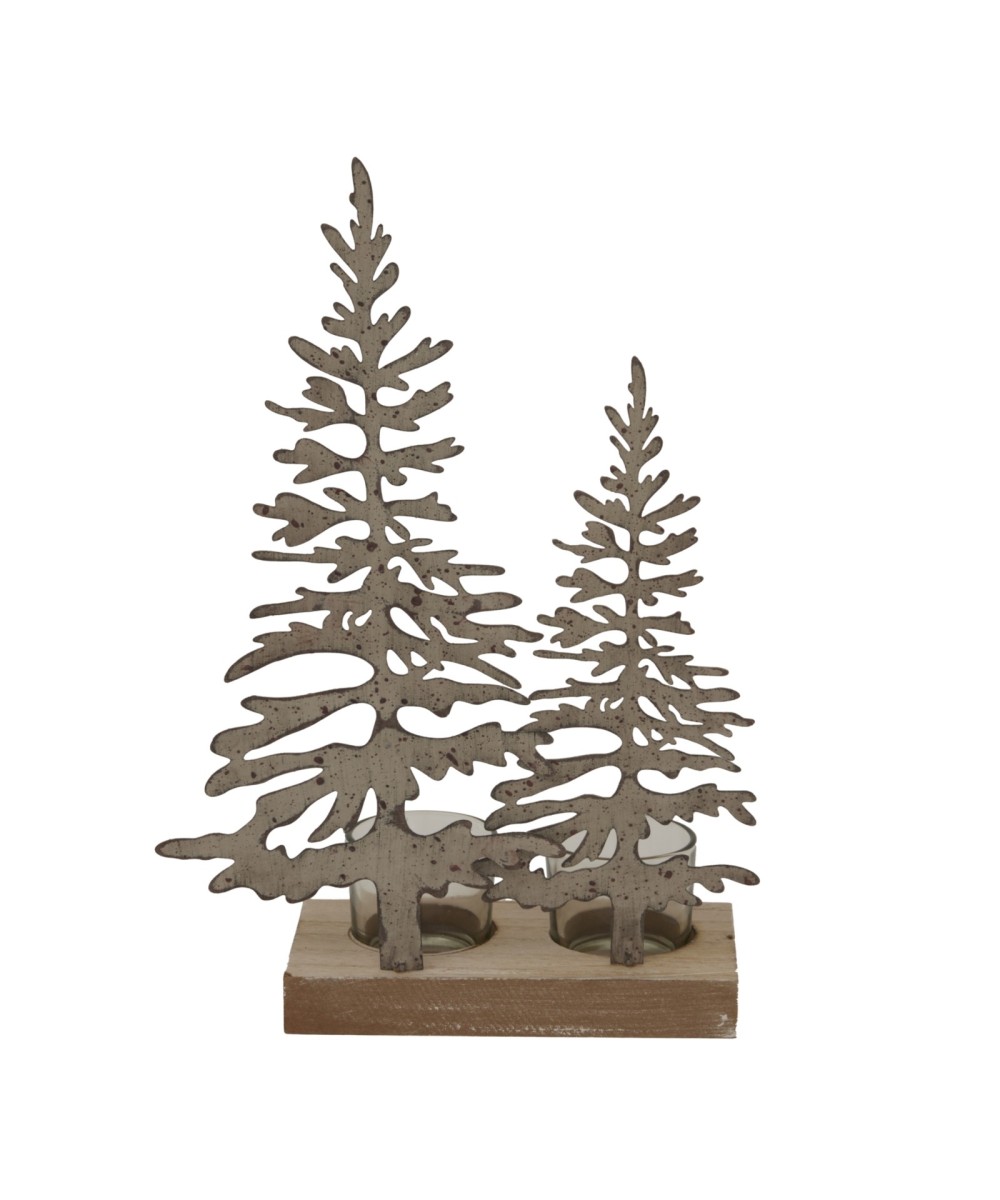 Rustic Double Silhouette Trees On Stand
