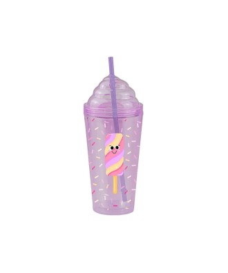 Ice Cream Double Wall Tumbler With Straw