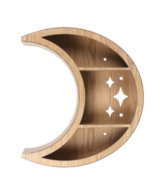 Wooden Crescent Moon Wall Shelf