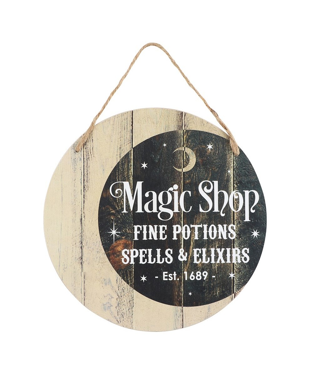 Magic Shop Round Hanging Mdf Sign